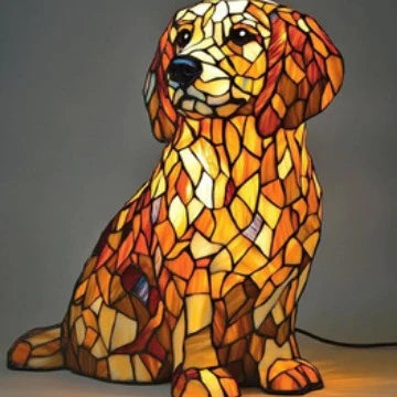 Table Lamp Stained Glass Mosaic Handcrafted Ambient Lighting