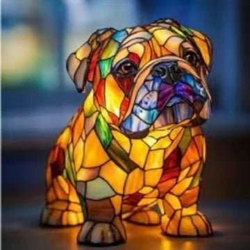 Table Lamp Stained Glass Mosaic Handcrafted Ambient Lighting