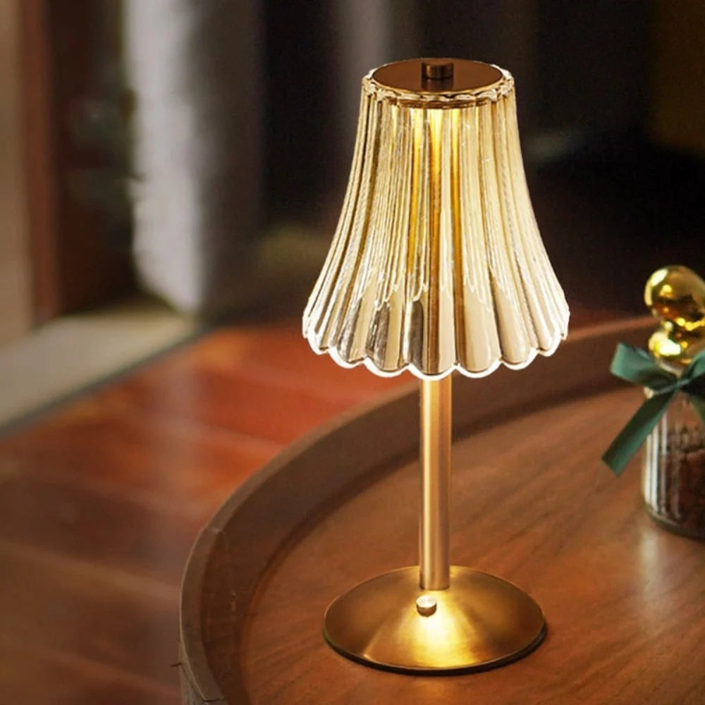 Table Lamp Tall Crystal Rechargeable Dimmable