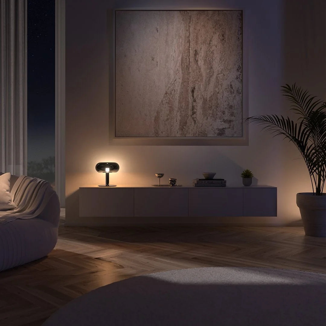 Table Lamp Touch Dimmable Faceted Crystal Body