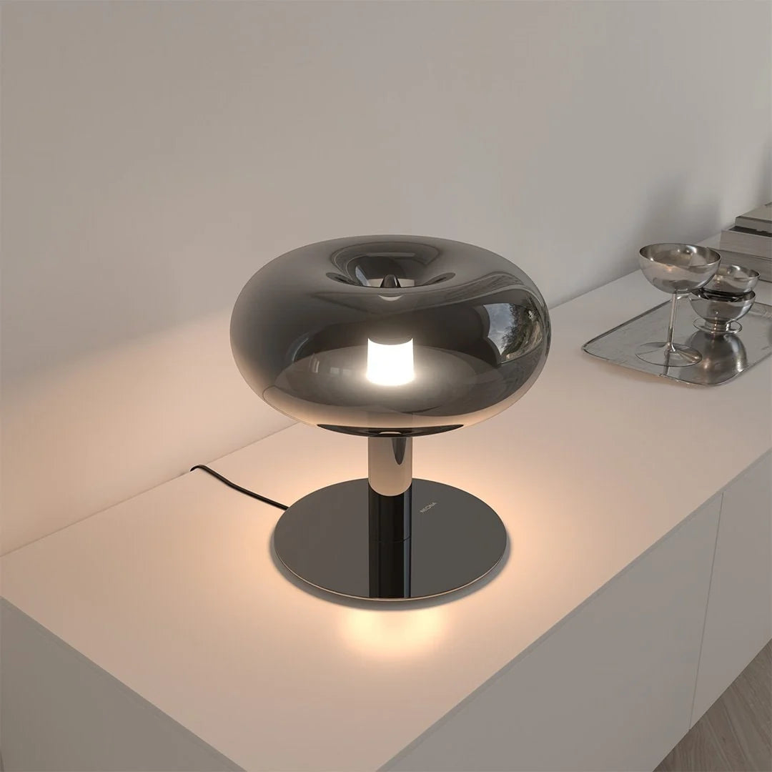Table Lamp Touch Dimmable Faceted Crystal Body
