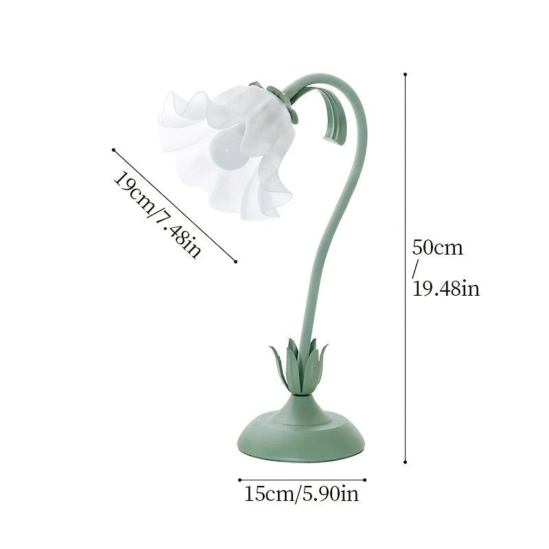 Table Lamp Translucent Petal Shade USB Powered