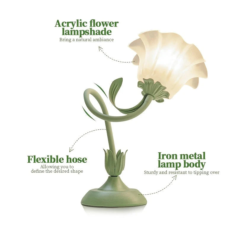 Table Lamp Translucent Petal Shade USB Powered
