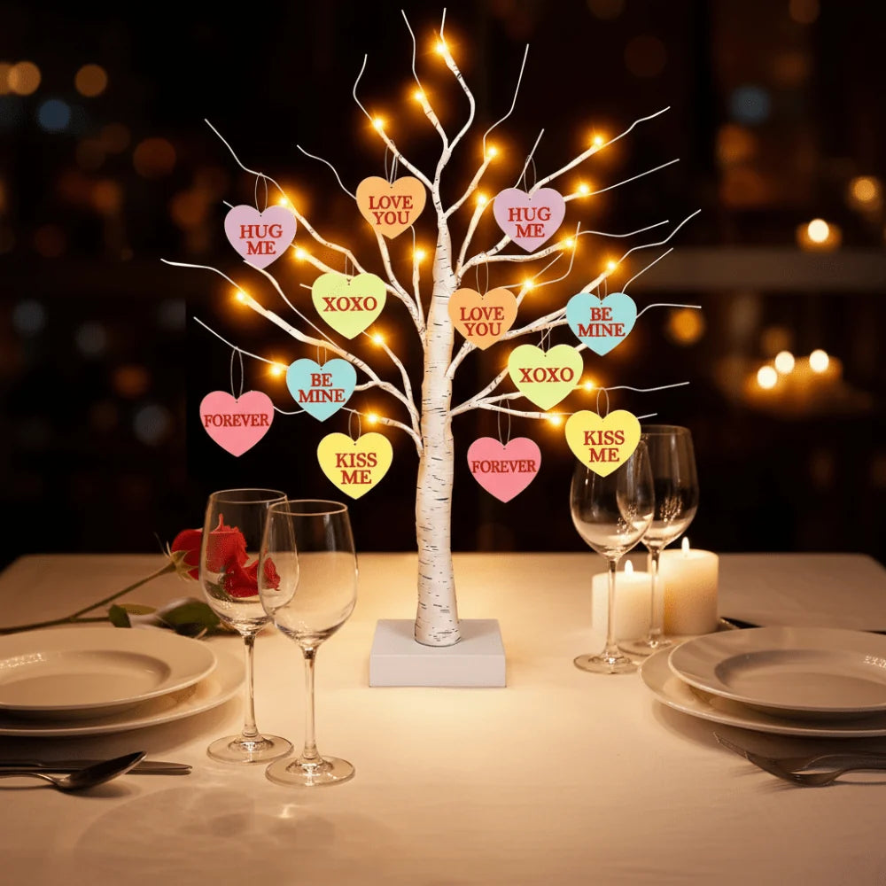 Table Lamp Wire Tree Warm LED Battery Powered