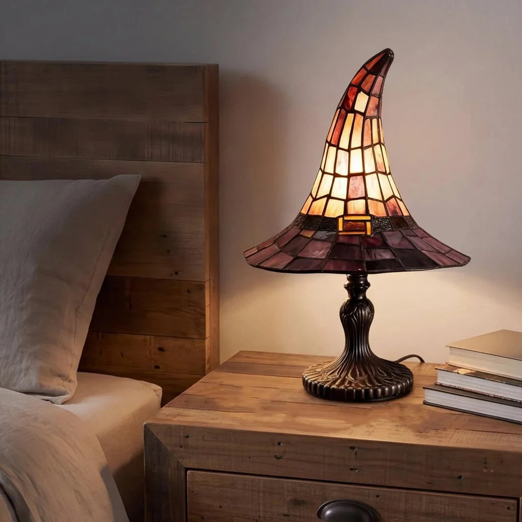 Table Lamp Witch Hat Pointed Shade Weighted Base