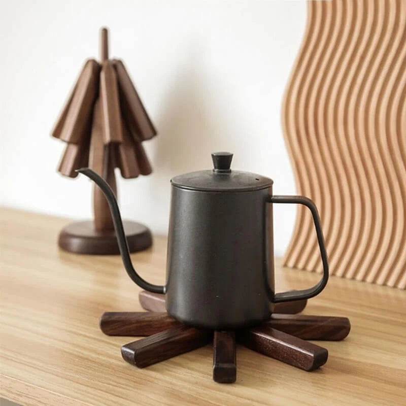 Table Mat Black Walnut Heat-Resistant Stackable Design