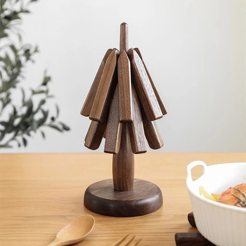 Table Mat Walnut Heat-Resistant Stackable