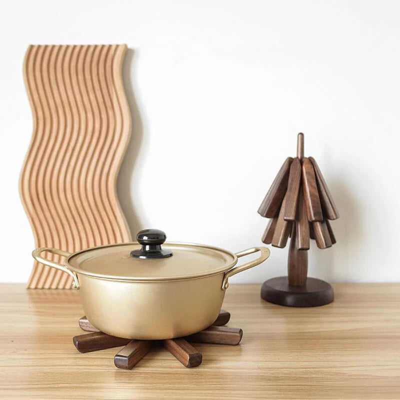 Table Mat Walnut Heat-Resistant Stackable