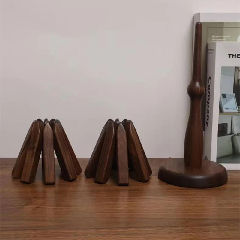 Table Mat Walnut Heat-Resistant Stackable