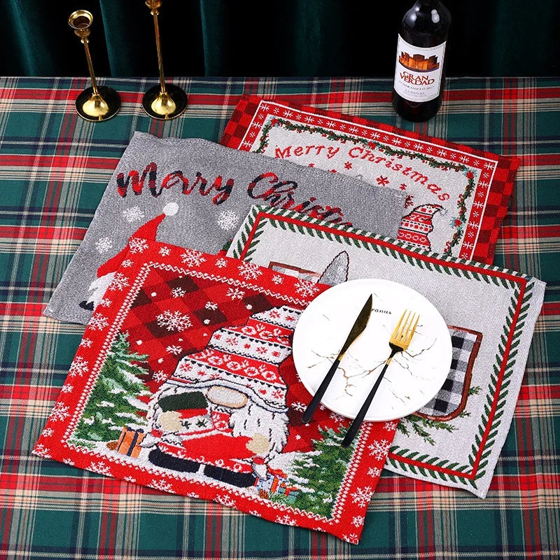 Tablecloth Christmas Santa Pattern Durable Fabric & Machine Washable