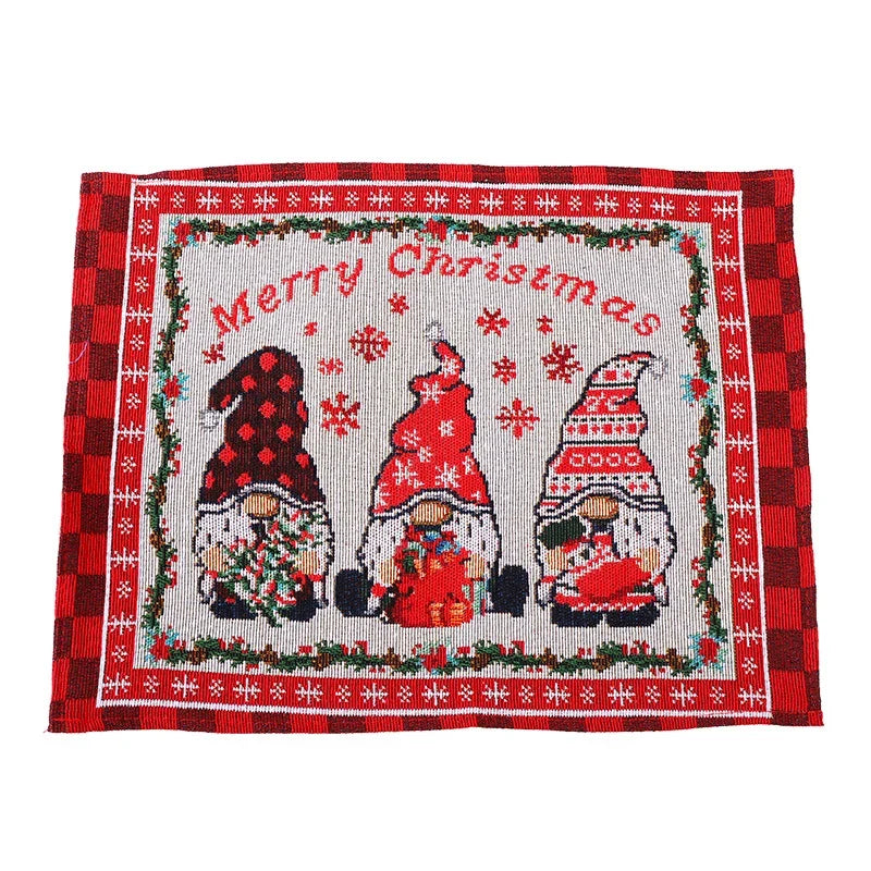 Tablecloth Christmas Santa Pattern Durable Fabric & Machine Washable