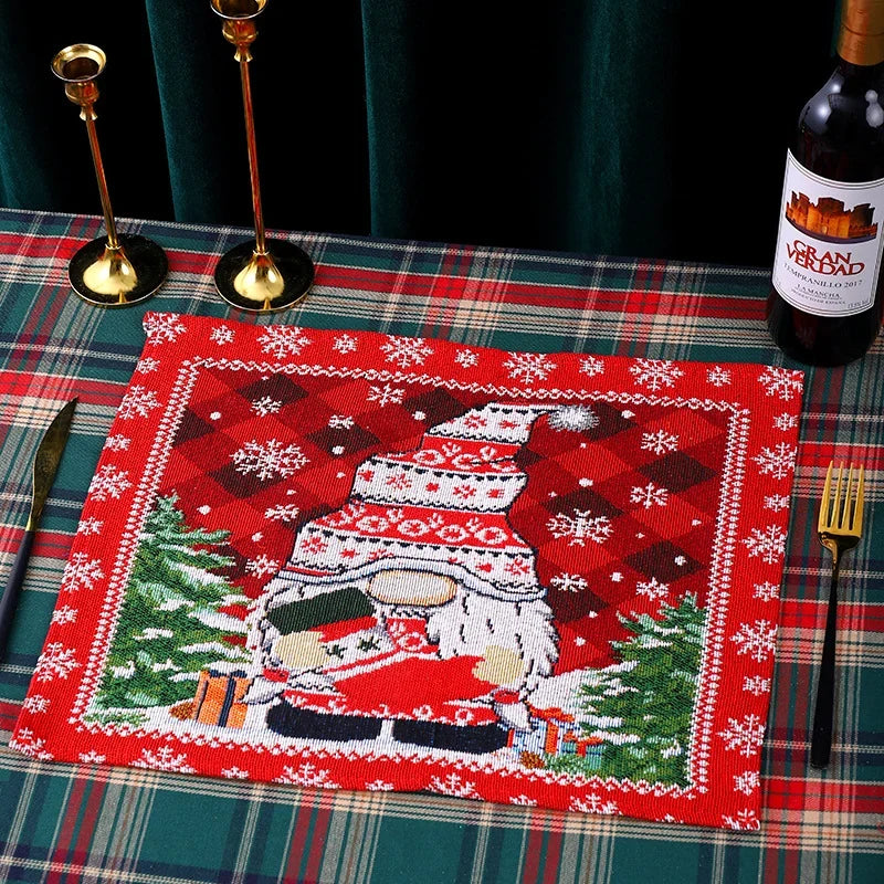 Tablecloth Christmas Santa Pattern Durable Fabric & Machine Washable