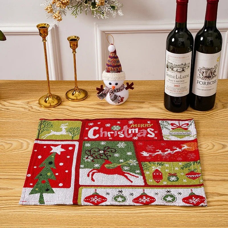 Tablecloth Christmas Tree Motif Machine Washable & Quick-Drying
