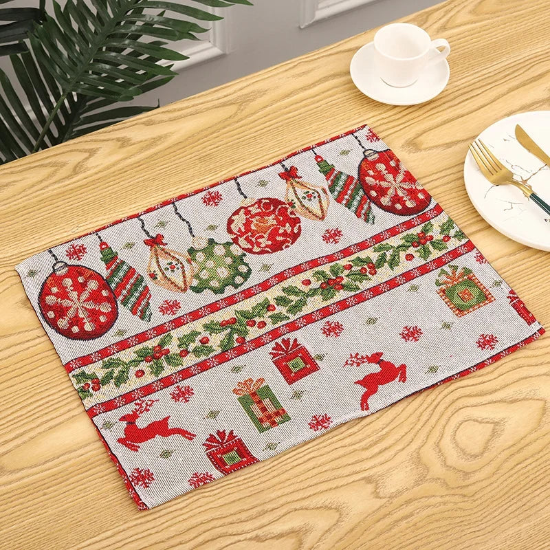 Tablecloth Christmas Tree Motif Machine Washable & Quick-Drying