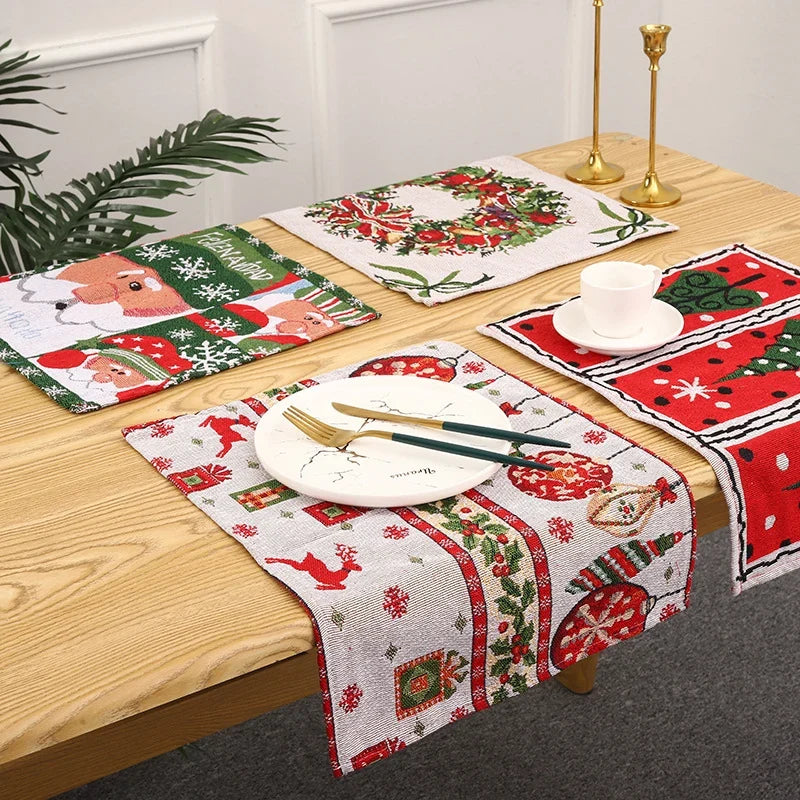Tablecloth Christmas Tree Motif Machine Washable & Quick-Drying