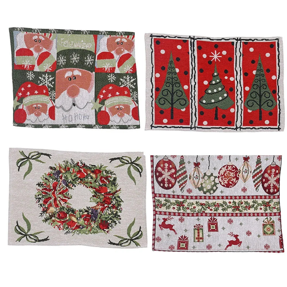 Tablecloth Christmas Tree Motif Machine Washable & Quick-Drying