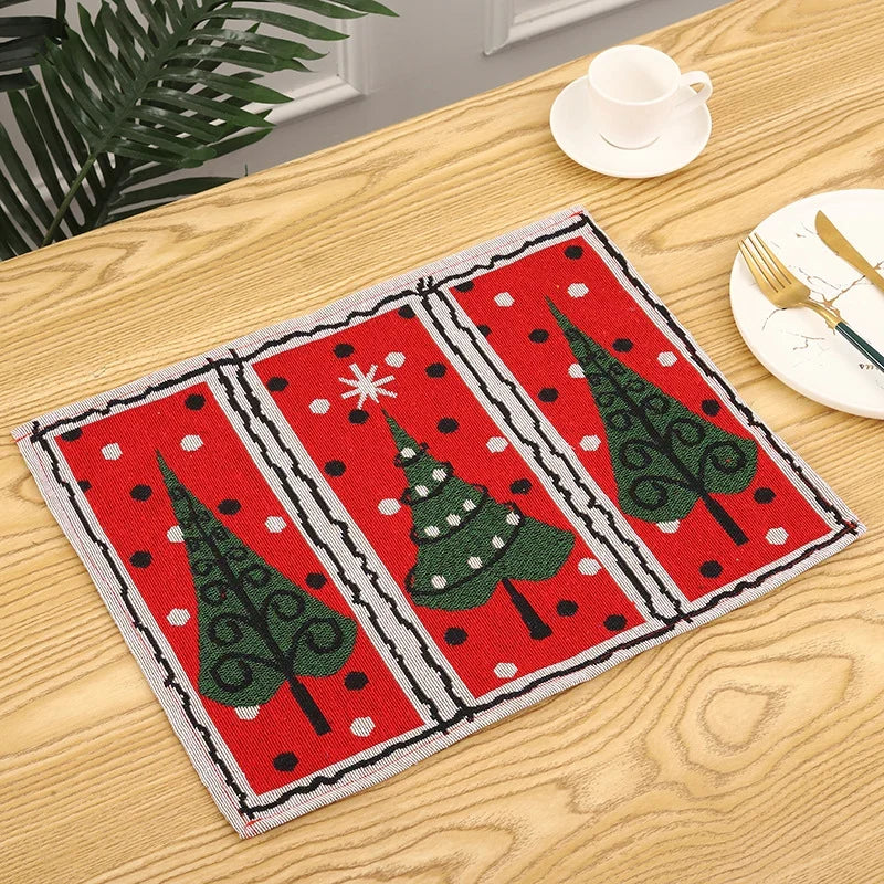 Tablecloth Christmas Tree Motif Machine Washable & Quick-Drying