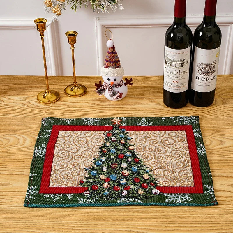 Tablecloth Christmas Tree Motif Machine Washable & Quick-Drying