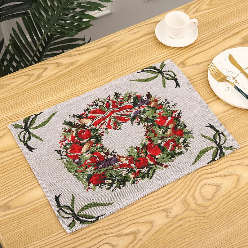 Tablecloth Christmas Tree Motif Machine Washable & Quick-Drying