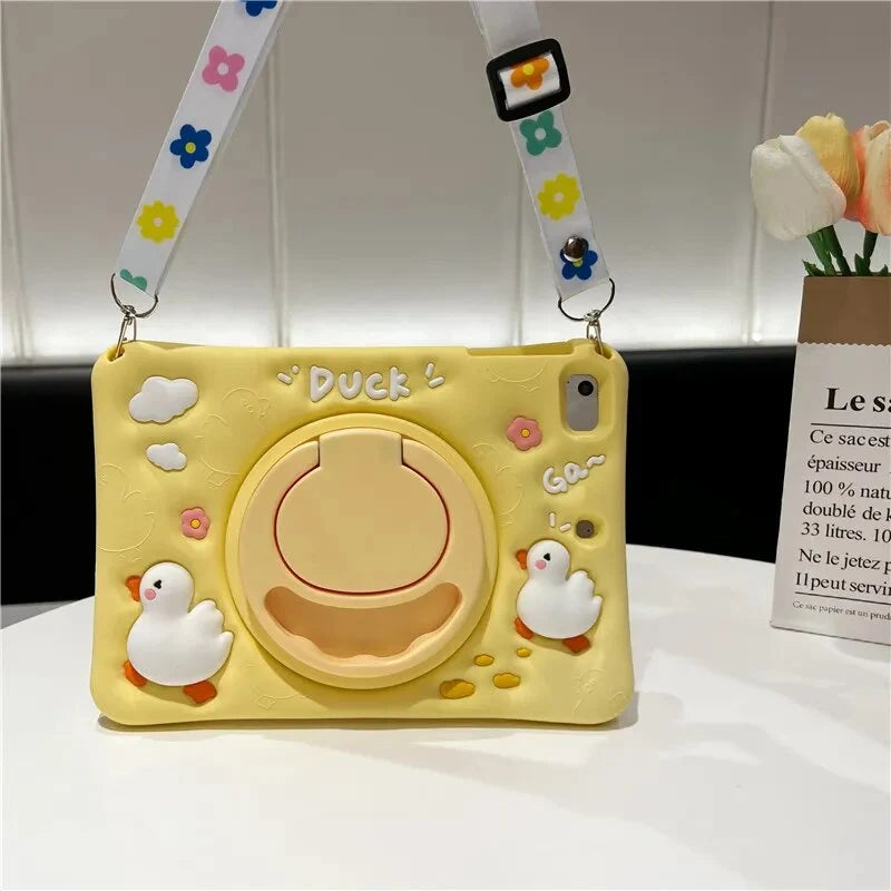 Tablet Case Cartoon Animal Shock-Resistant Adjustable Stand