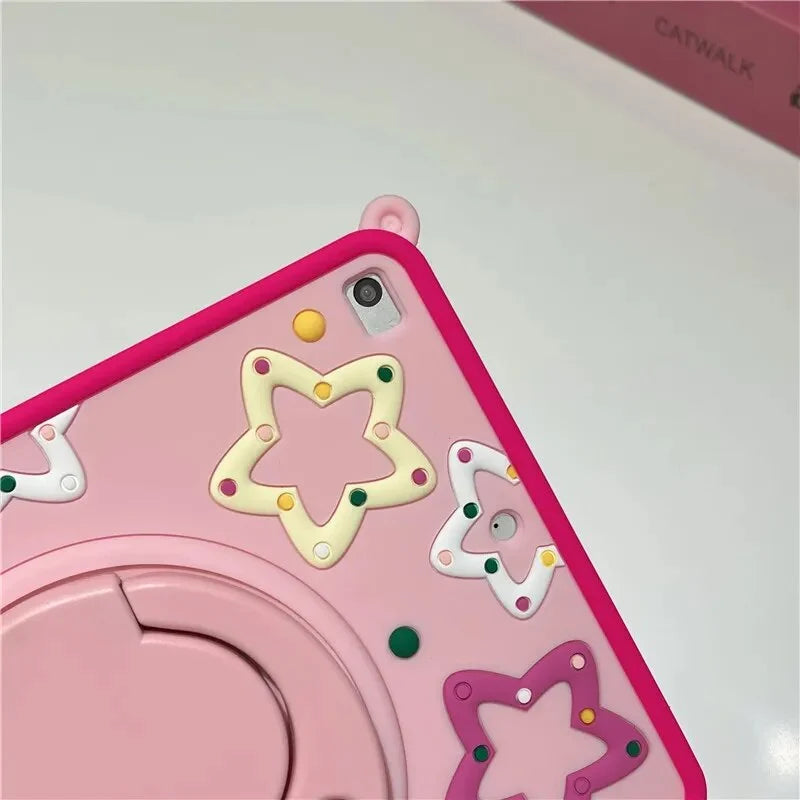 Tablet Case Cartoon Animal Shock-Resistant Adjustable Stand