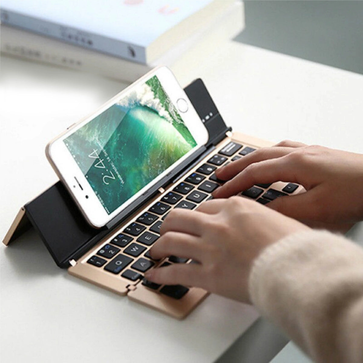 Tablet Keyboard Foldable Bluetooth Wireless Portable Design