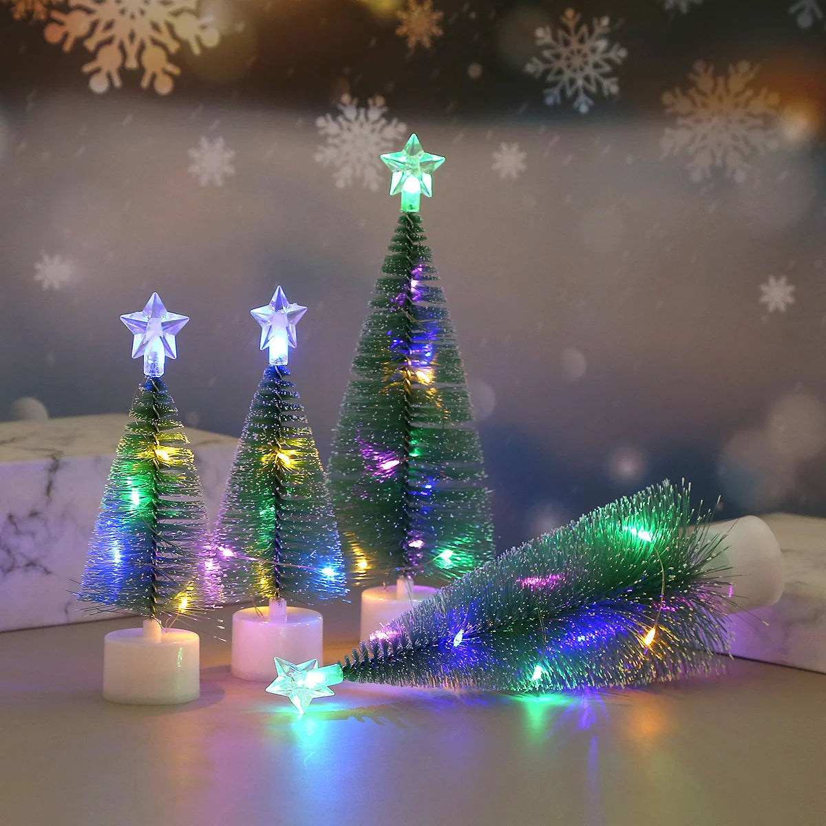 Tabletop Christmas Tree Compact Eco-Friendly Plastic Vivid Green