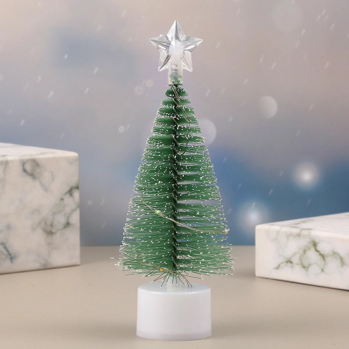 Tabletop Christmas Tree Compact Eco-Friendly Plastic Vivid Green
