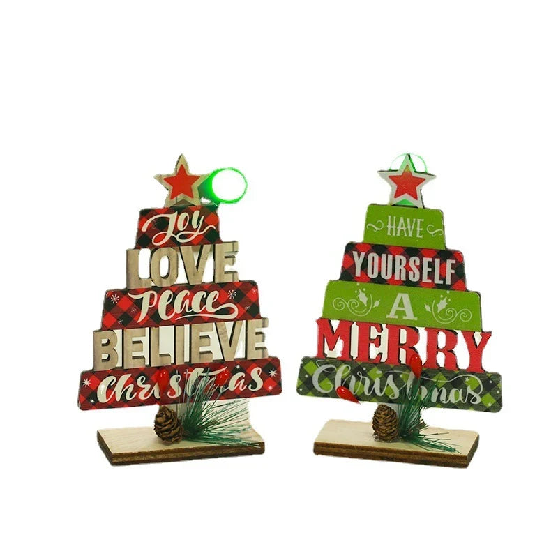 Tabletop Christmas Tree Sustainable Wood Word Art