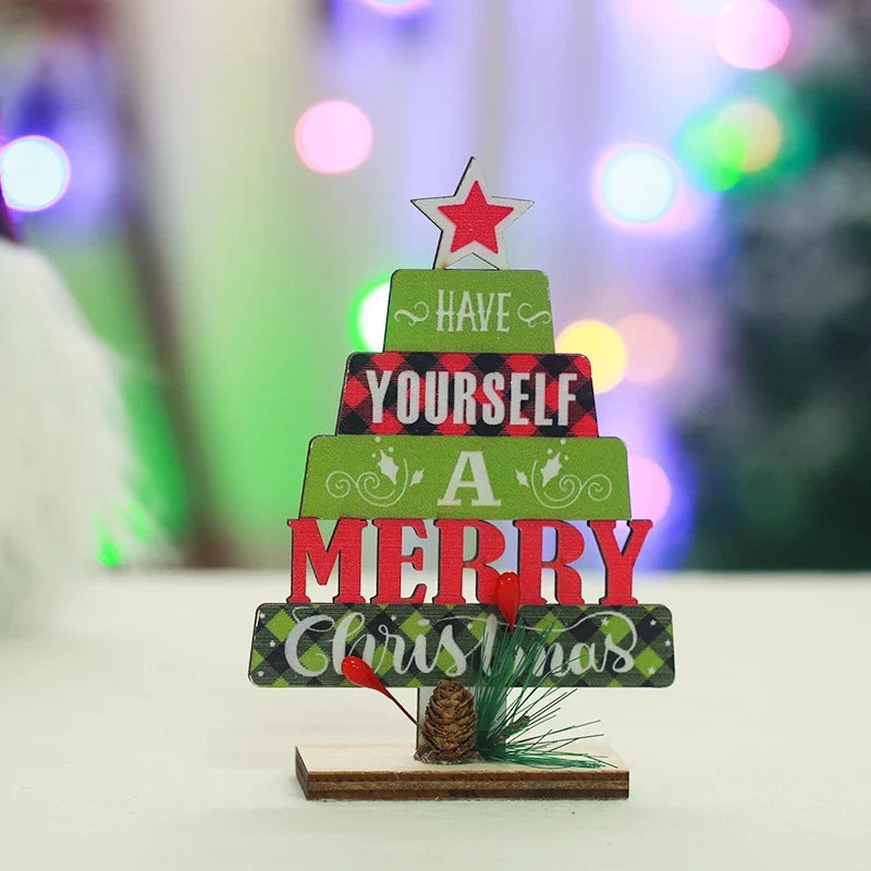 Tabletop Christmas Tree Sustainable Wood Word Art
