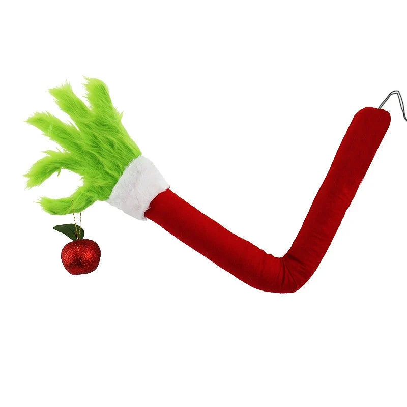Tabletop Figurine Plush Green Faux Fur & Red Glove