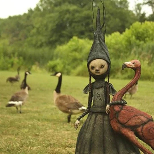 Tabletop Figurine Witch Detailed Sculpture Ready To Display