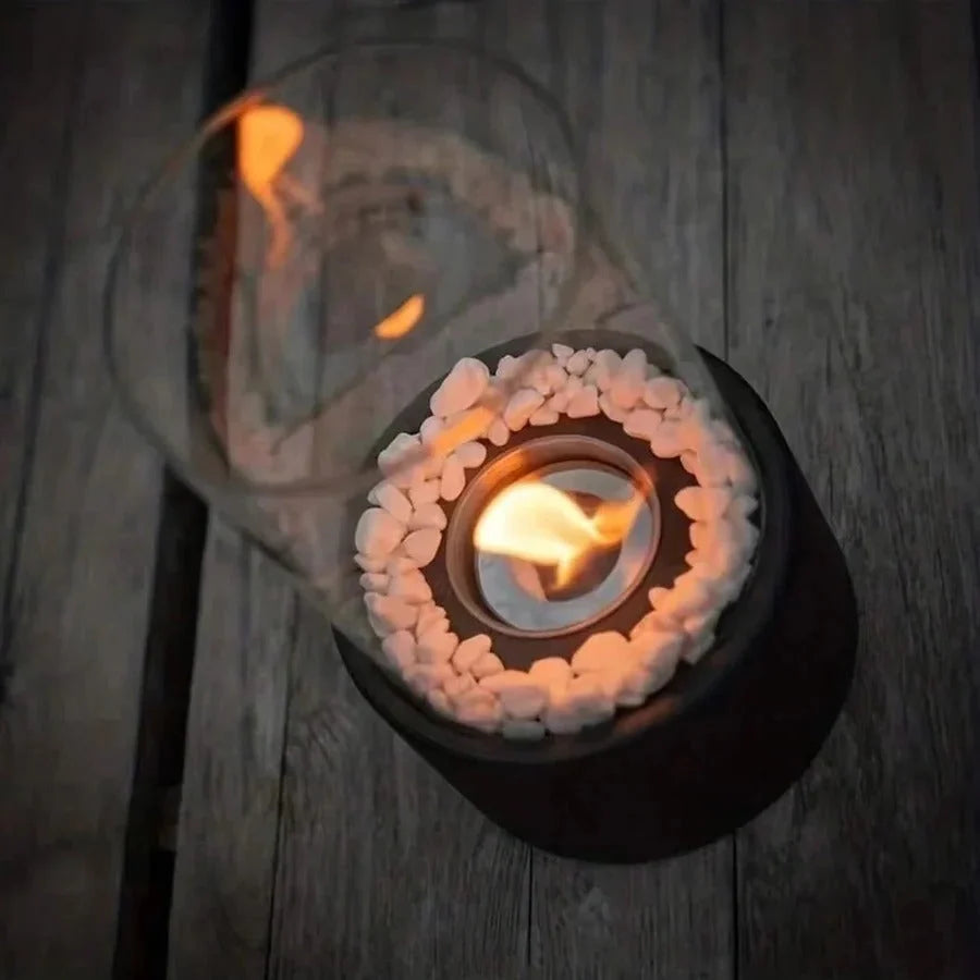 Tabletop Fireplace Portable Ethanol Smokeless Heat-Resistant Glass
