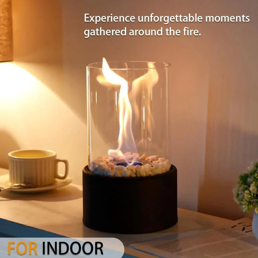 Tabletop Fireplace Portable Ethanol Smokeless Heat-Resistant Glass