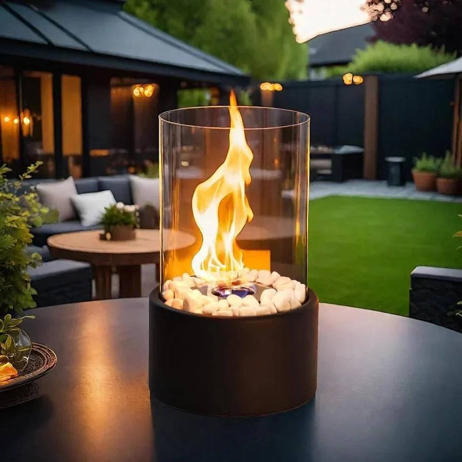 Tabletop Fireplace Portable Ethanol Smokeless Heat-Resistant Glass
