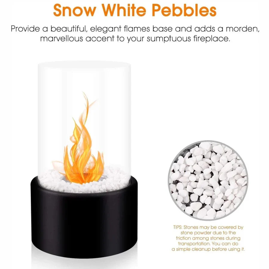 Tabletop Fireplace Portable Ethanol Smokeless Heat-Resistant Glass
