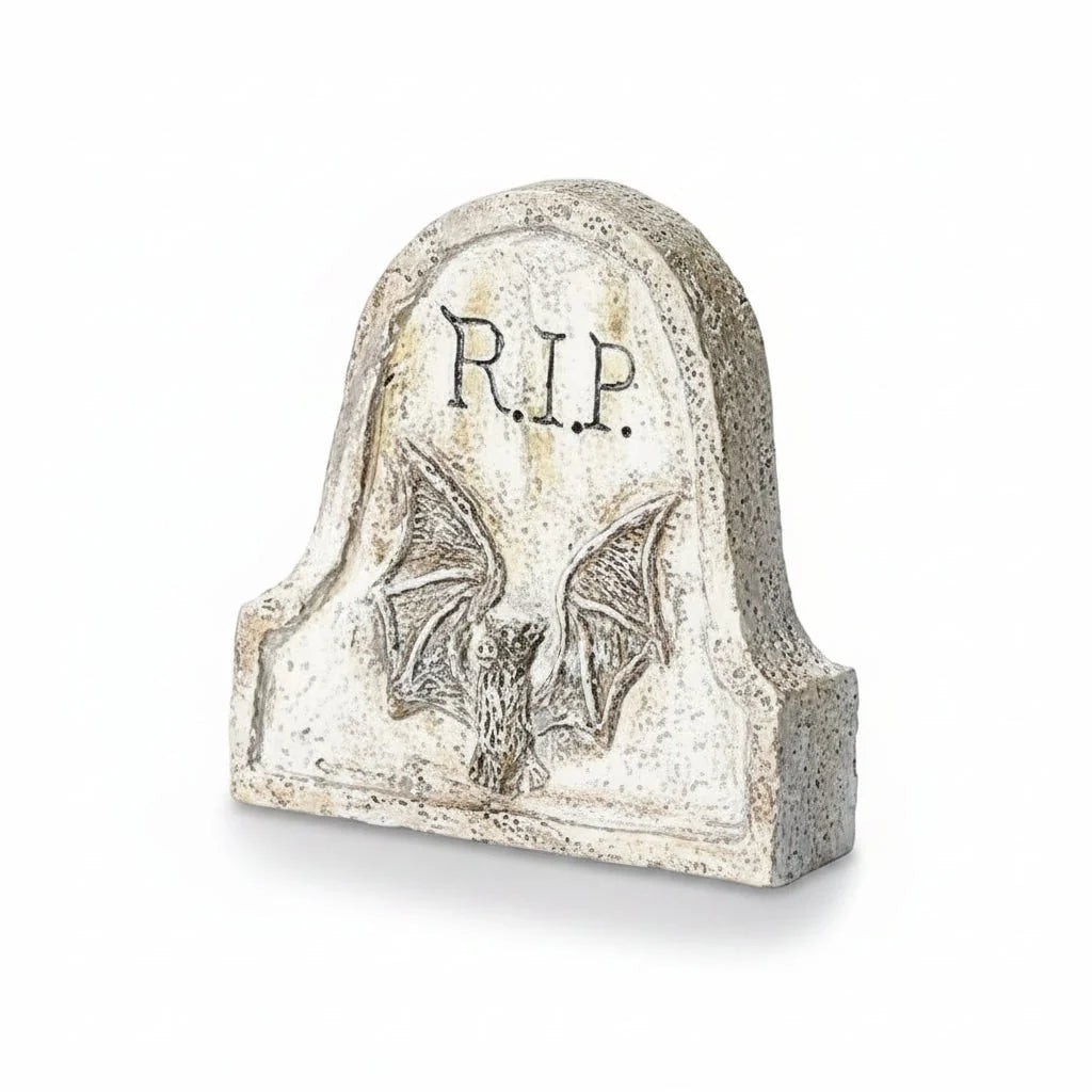 Tabletop Gravestone Matte Grey Moulded Detail & Stable Base