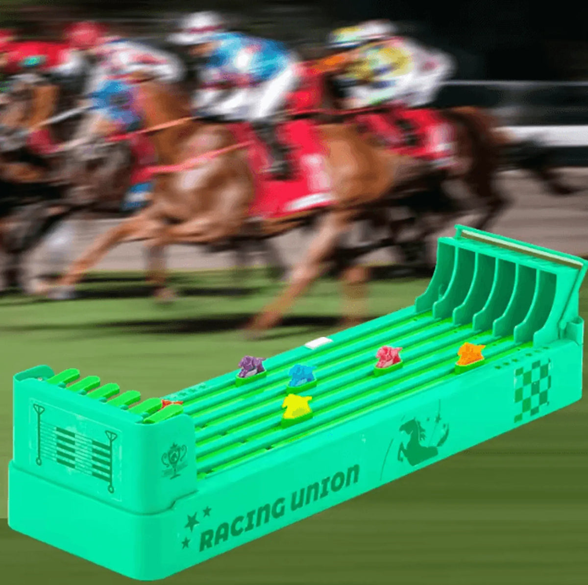 Tabletop Horse Racing Game Electric Spinning Track Multiplayer