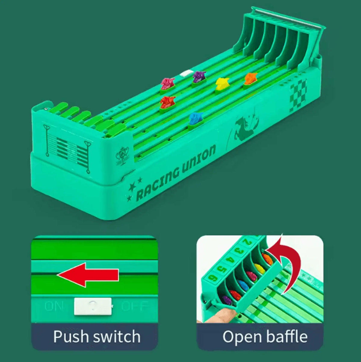 Tabletop Horse Racing Game Electric Spinning Track Multiplayer