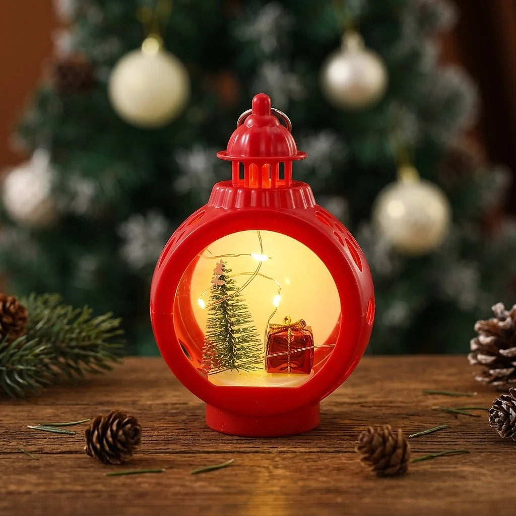 Tabletop Lantern Soft Warm LED Tree & Gift Cutouts