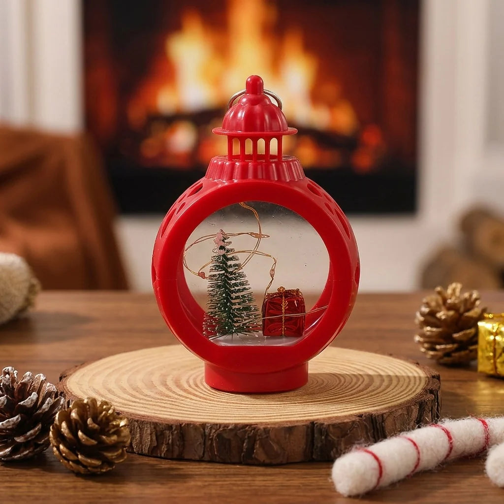 Tabletop Lantern Soft Warm LED Tree & Gift Cutouts