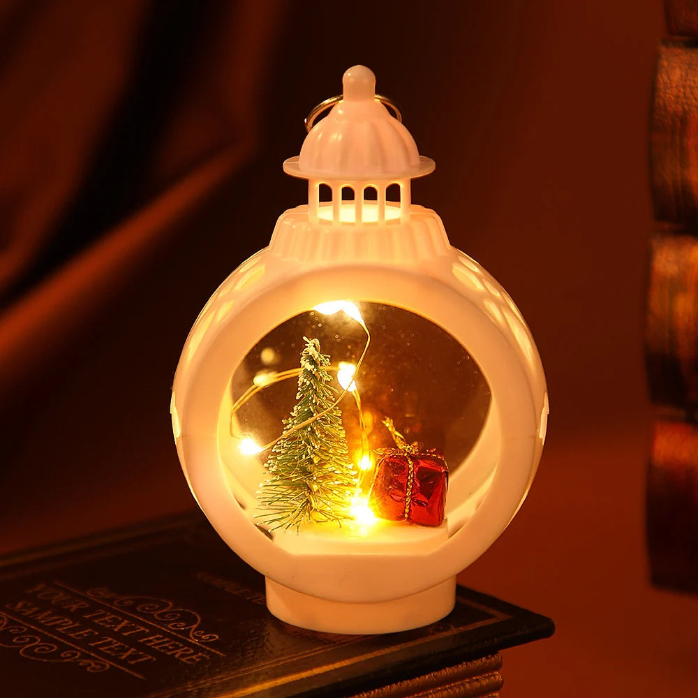 Tabletop Lantern Soft Warm LED Tree & Gift Cutouts