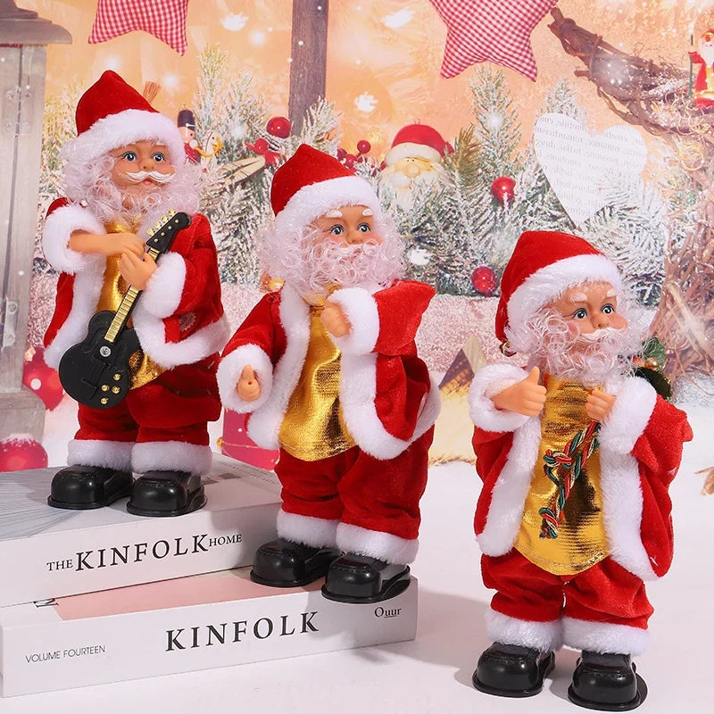 Tabletop Santa Figure Realistic Plastic & Soft Fabric