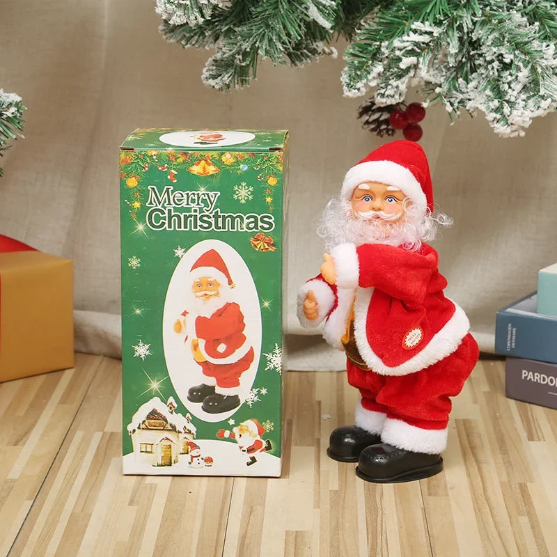 Tabletop Santa Figure Realistic Plastic & Soft Fabric