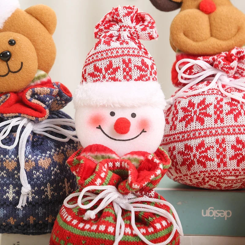 Tabletop Santa Figurine Handcrafted Fabric