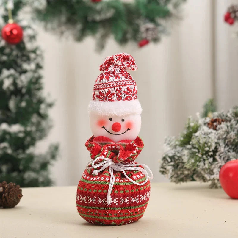 Tabletop Santa Figurine Handcrafted Fabric