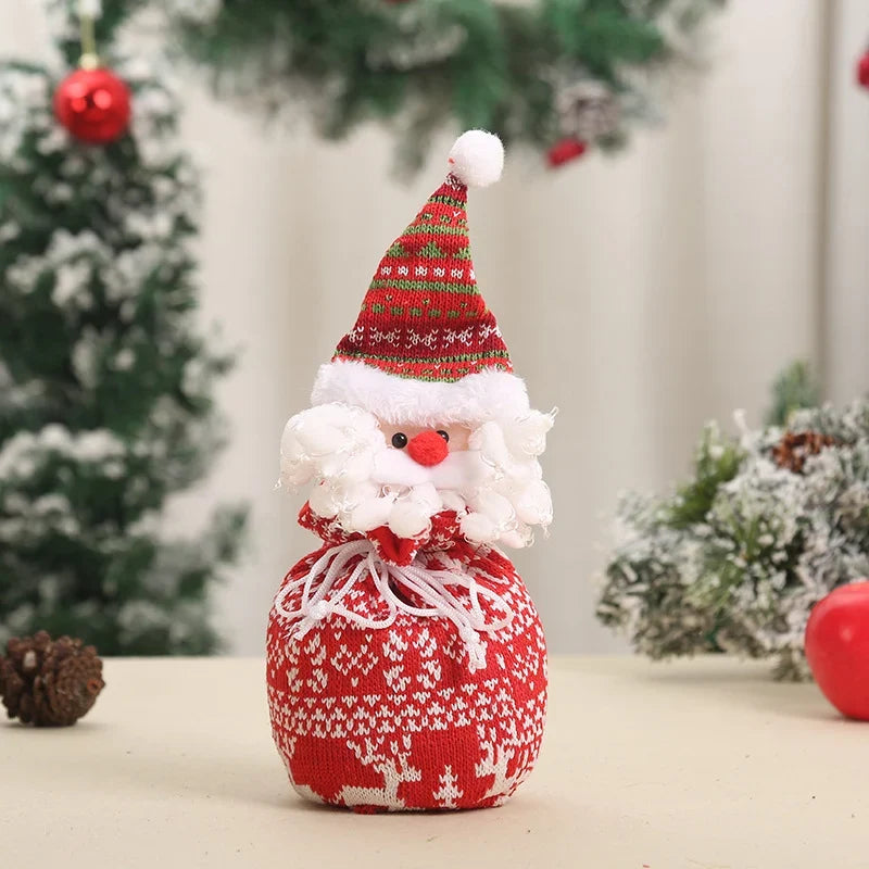 Tabletop Santa Figurine Handcrafted Fabric