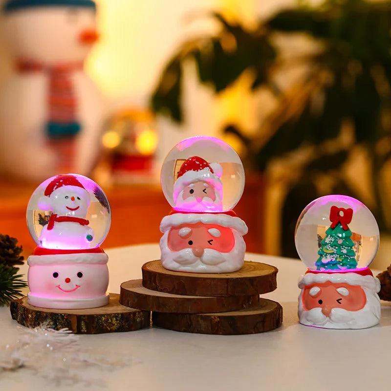 Tabletop Snow Globe Festive Santa & Tree Durable Design
