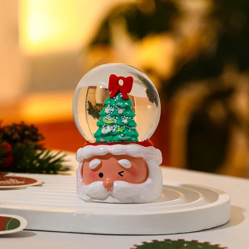 Tabletop Snow Globe Festive Santa & Tree Durable Design