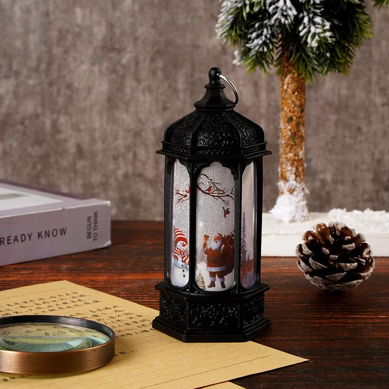 Tabletop Snow Lantern Rotating Scene & Glitter Snow
